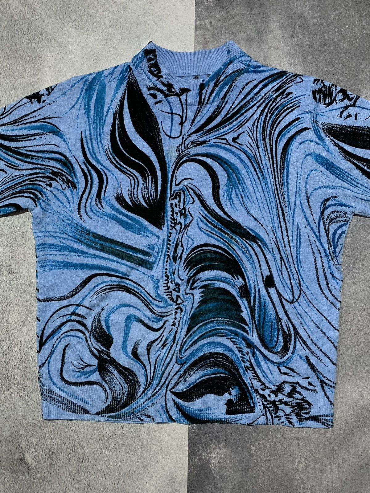 Japanese Brand × Vintage Vintage 90s Art sweater overall print Japanese size L Size L / US 10 / IT 46 - 4 Thumbnail