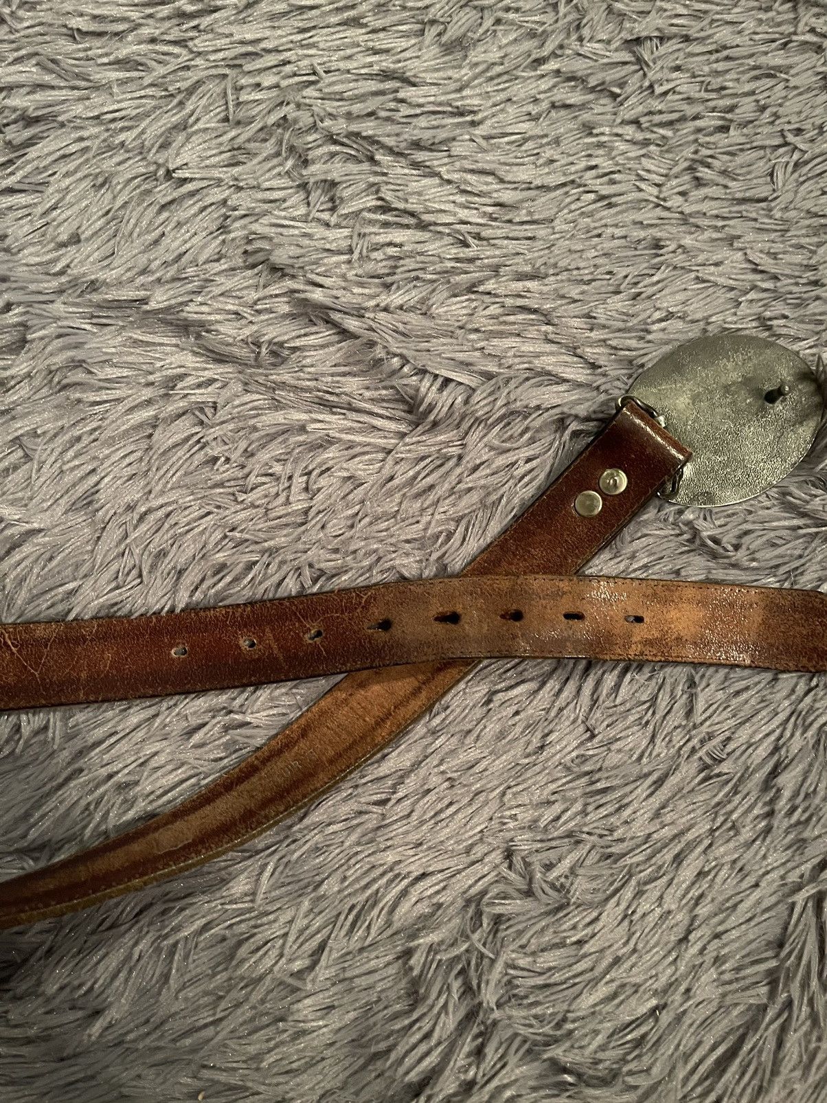 Cowboy Equipment × Vintage Route 66 made in USA 90s vintage biker leather belt 96cm Size 32 - 6 Thumbnail