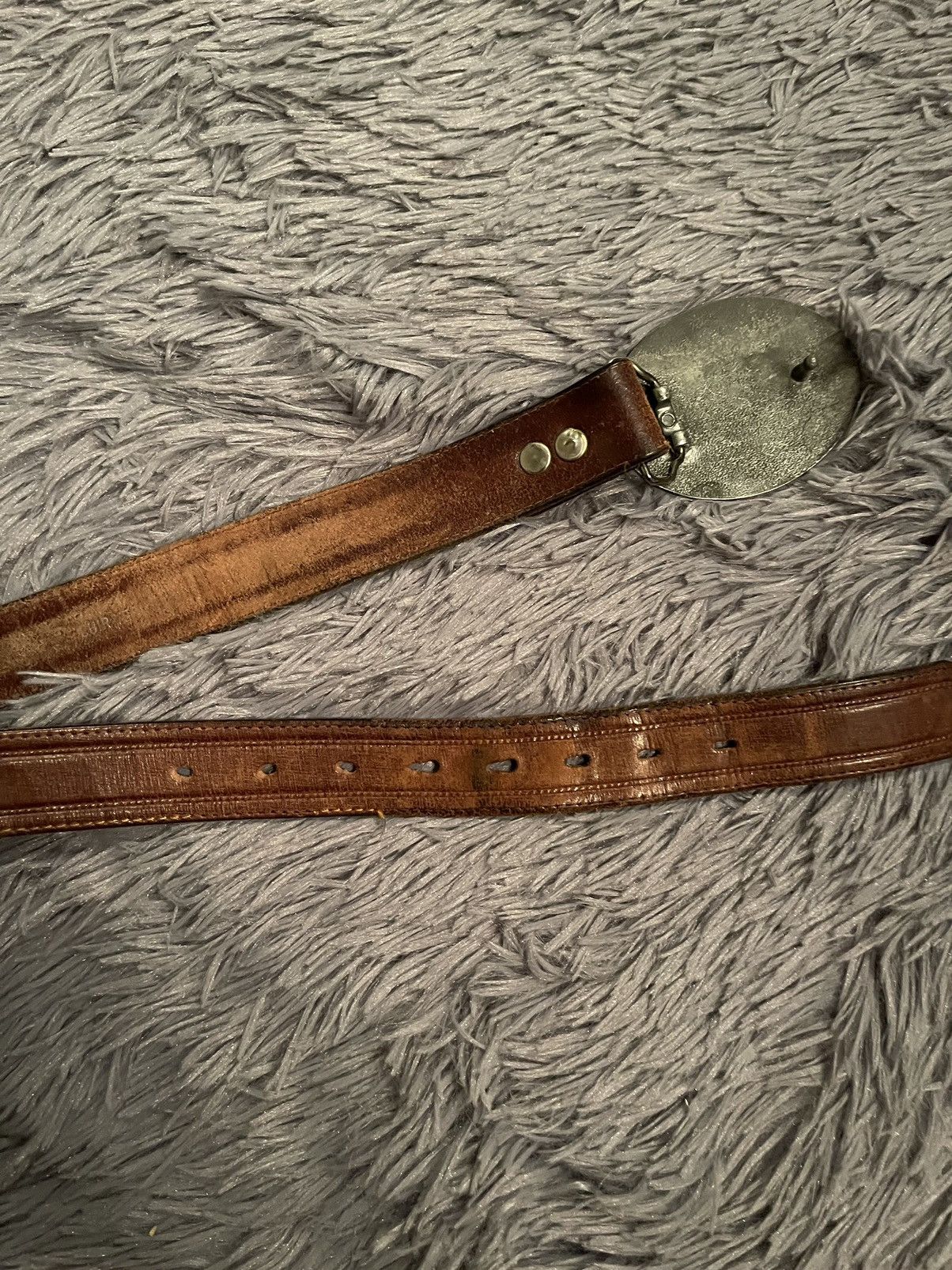 Cowboy Equipment × Vintage Route 66 made in USA 90s vintage biker leather belt 96cm Size 32 - 5 Thumbnail
