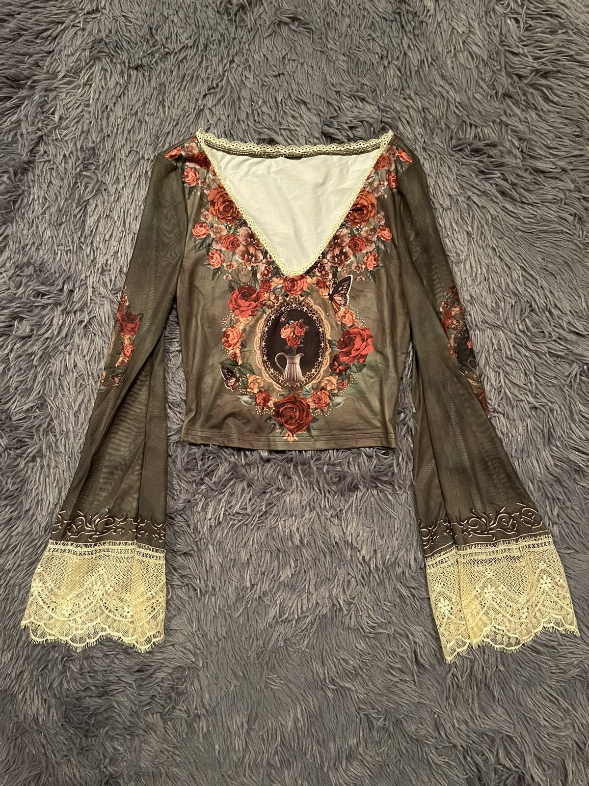Hysteric Glamour Y2K vintage avant garde JPG style mesh longsleeve Size XS / US 0-2 / IT 36-38 - 1 Thumbnail