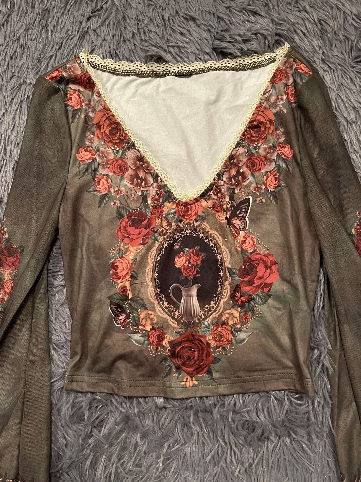 Hysteric Glamour Y2K vintage avant garde JPG style mesh longsleeve Size XS / US 0-2 / IT 36-38 - 2 Thumbnail