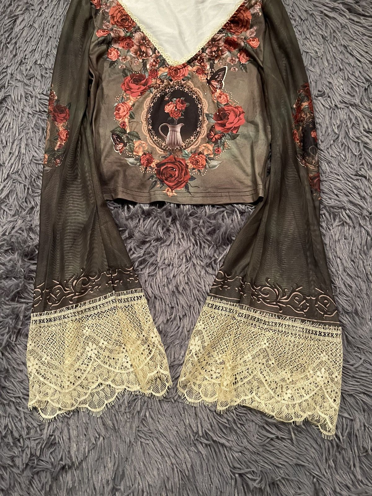 Hysteric Glamour Y2K vintage avant garde JPG style mesh longsleeve Size XS / US 0-2 / IT 36-38 - 3 Thumbnail