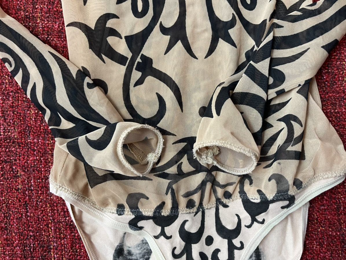 Japanese Brand × Vintage Vintage 90s tribal tattoo mesh longsleeve bodysuit Size S / US 4 / IT 40 - 4 Thumbnail