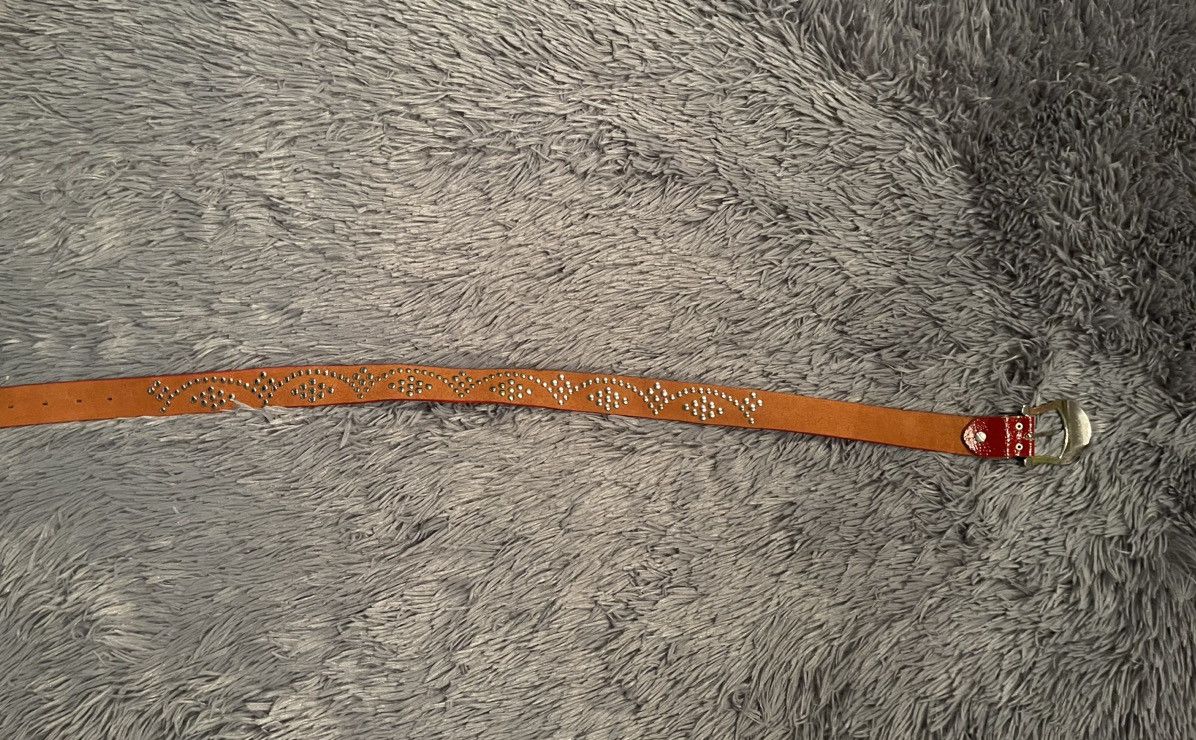 Cowboy Equipment × Vintage Y2K vintage avant garde real leather belt with gamestones Size 32 - 9 Thumbnail