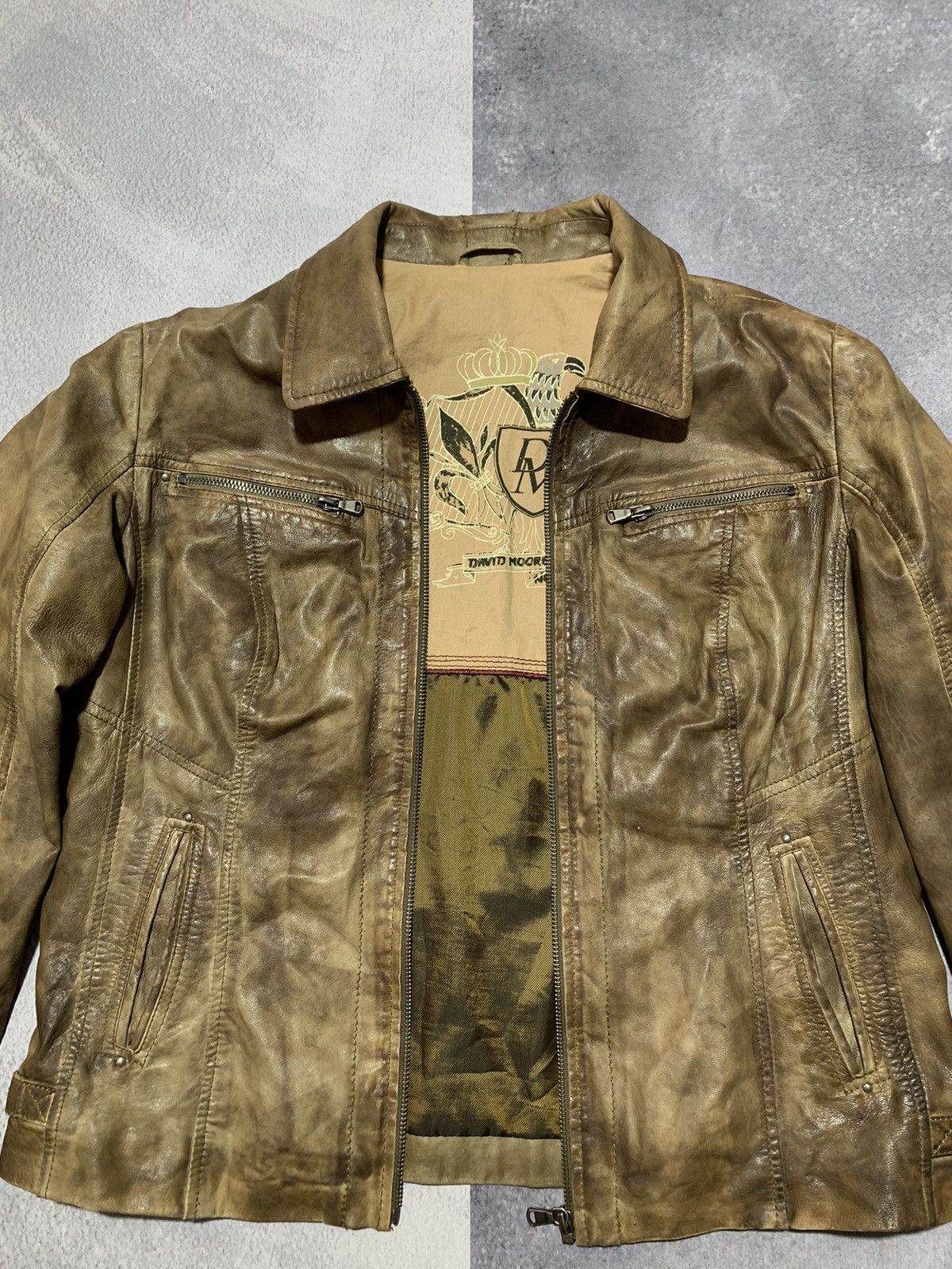 Leather × Vintage Vintage 90s Leather flight Jacket aviator style size L Size L / US 10 / IT 46 - 4 Thumbnail