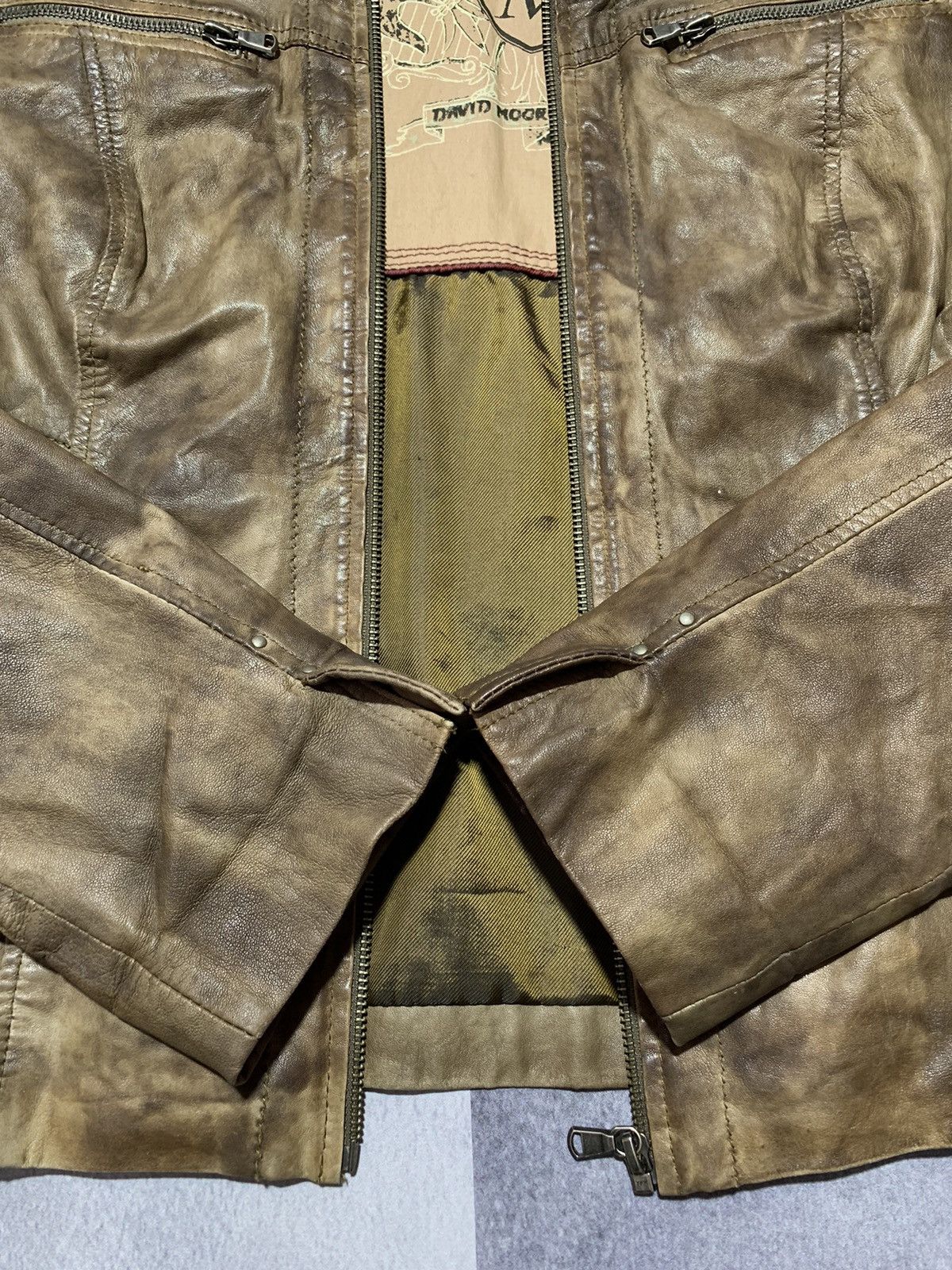 Leather × Vintage Vintage 90s Leather flight Jacket aviator style size L Size L / US 10 / IT 46 - 5 Thumbnail