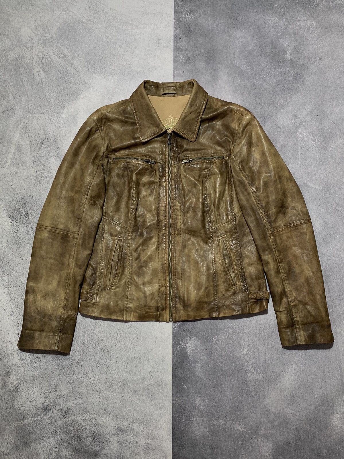 Leather × Vintage Vintage 90s Leather flight Jacket aviator style size L Size L / US 10 / IT 46 - 1 Thumbnail