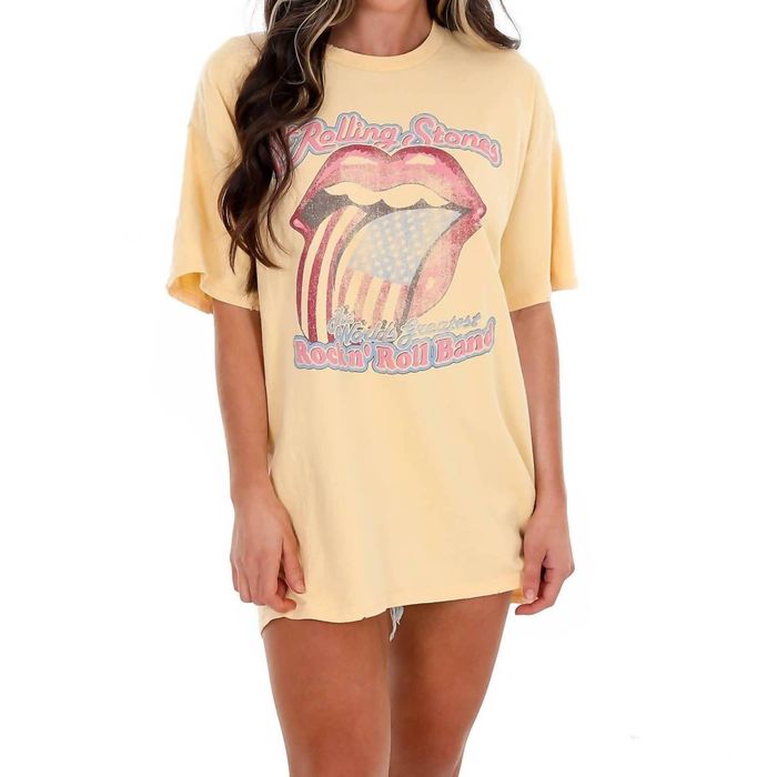 Designer LIVY LU Rolling Stones World's Greatest Band Thrifted Tee ...