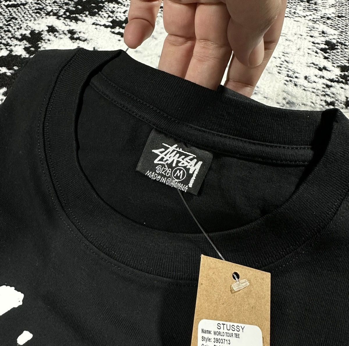 Stussy × Vintage STUSSY WORLD TOUR TEE BLACK - M Size US M / EU 48-50 / 2 - 4 Thumbnail