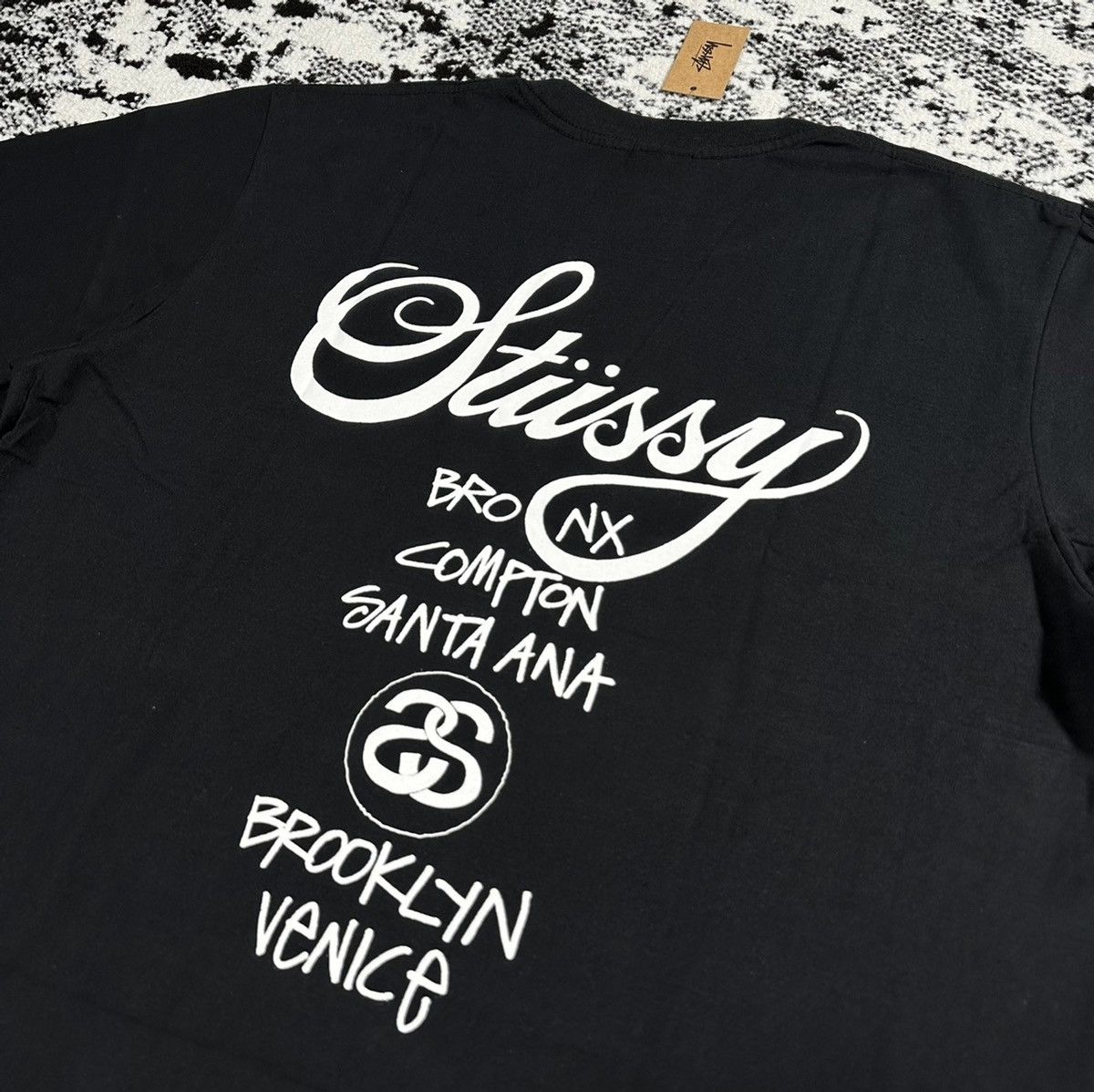 Stussy × Vintage STUSSY WORLD TOUR TEE BLACK - M Size US M / EU 48-50 / 2 - 3 Thumbnail