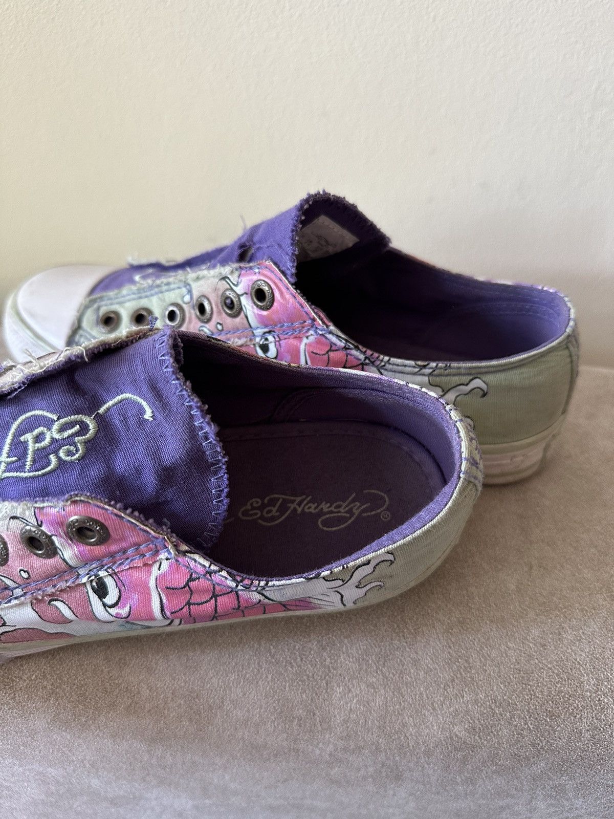 Christian Audigier × Ed Hardy × Vintage Vintage Y2K Ed Hardy by Christian Audigier Low Top Sneakers Size US 7 / IT 37 - 6 Thumbnail