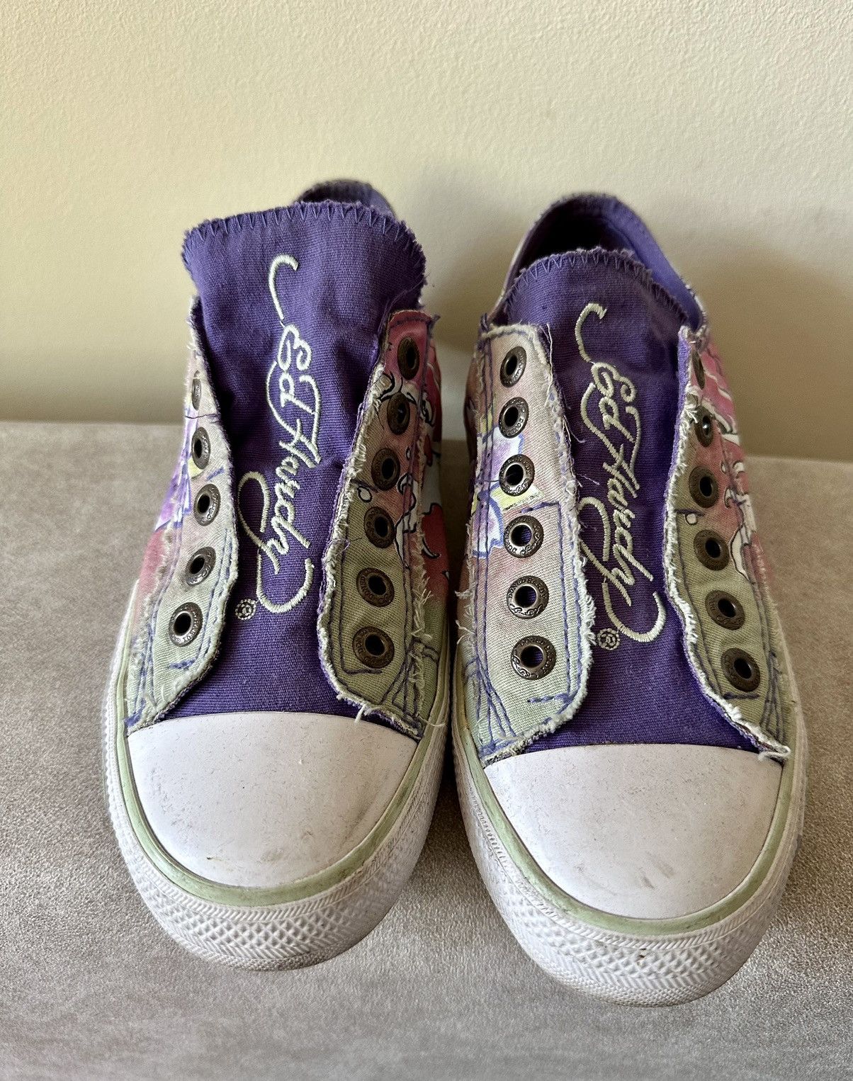 Christian Audigier × Ed Hardy × Vintage Vintage Y2K Ed Hardy by Christian Audigier Low Top Sneakers Size US 7 / IT 37 - 4 Thumbnail