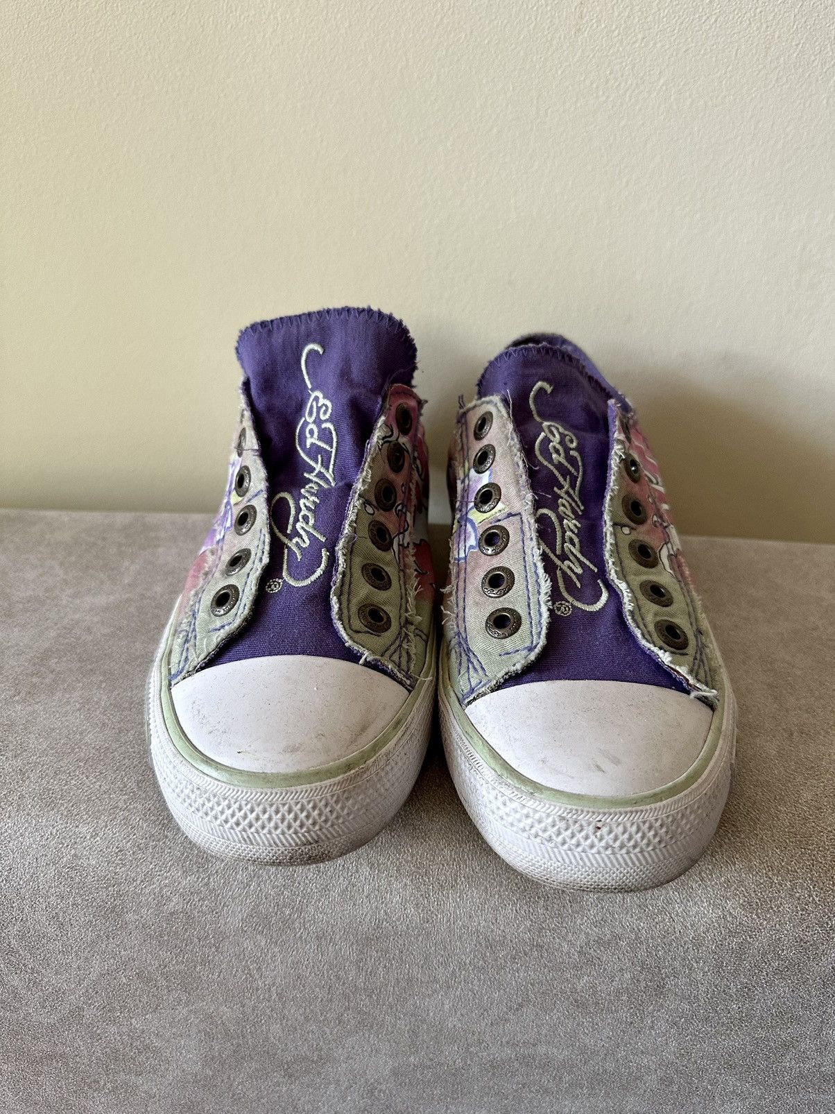 Christian Audigier × Ed Hardy × Vintage Vintage Y2K Ed Hardy by Christian Audigier Low Top Sneakers Size US 7 / IT 37 - 3 Thumbnail