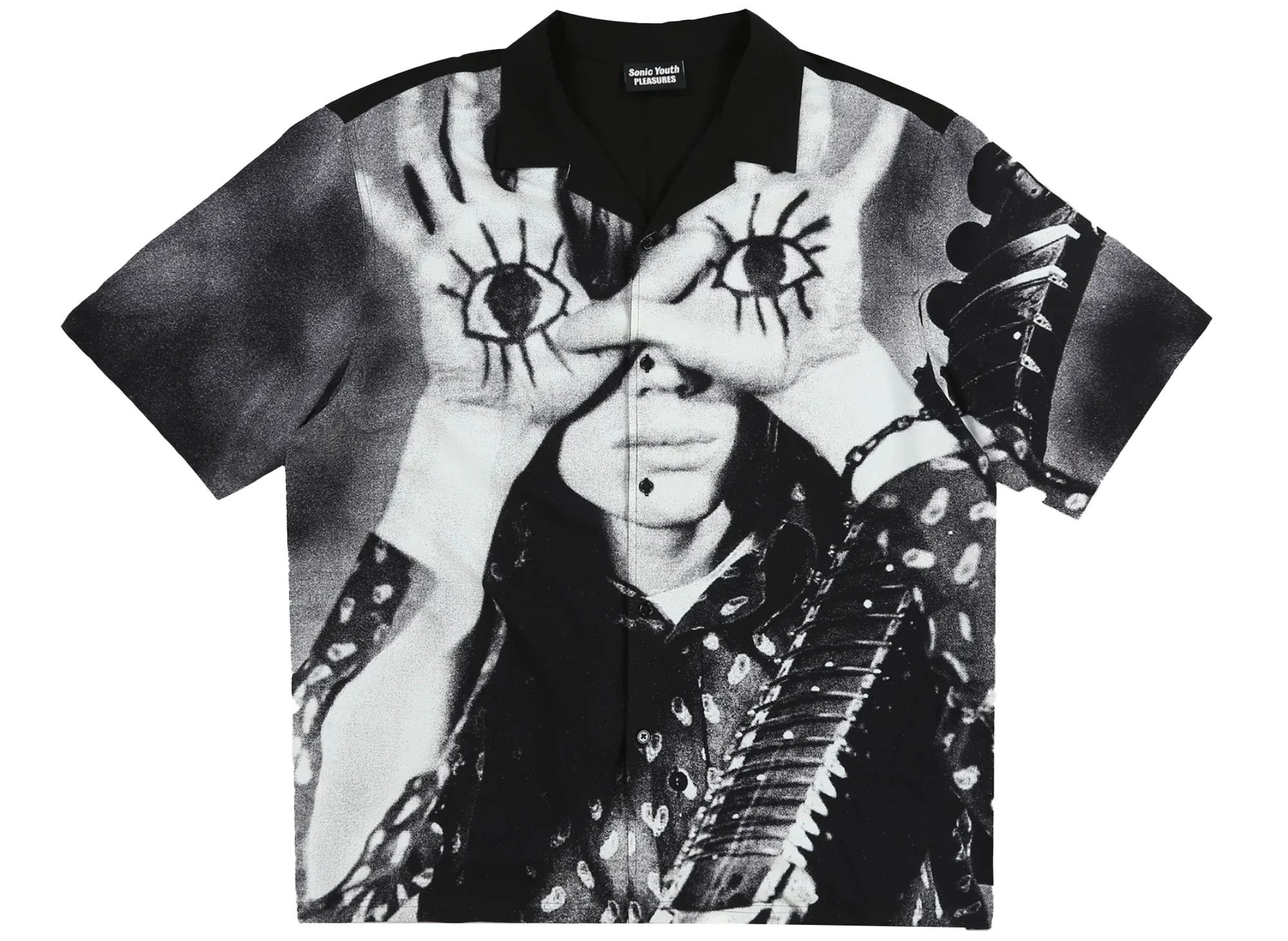 image of Pleasures Star Power Camp Collar Shirt in Black, Men's (Size XL)