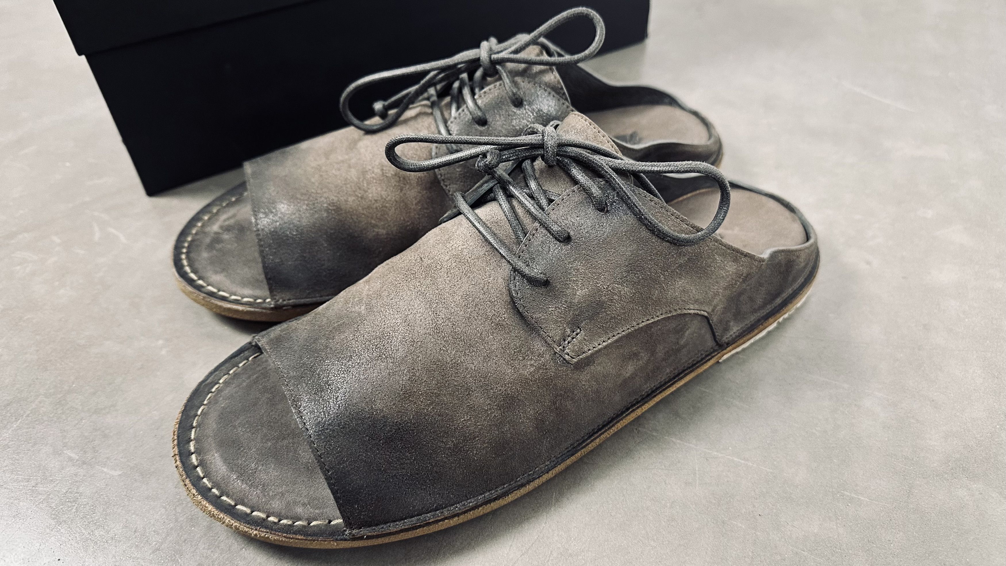 image of Marsell Sandalaccio Muro Suede Sandals in Grey, Men's (Size 12)