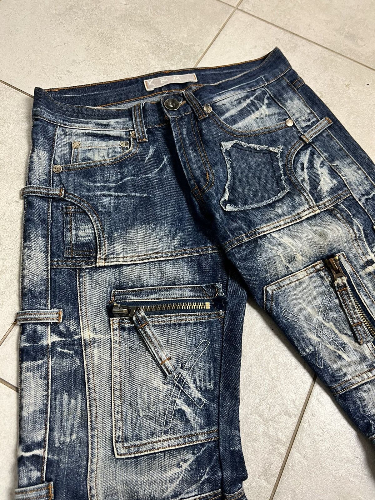Japanese Brand Rare Vintage Parachute Cargo Denim Pants 30 Hype Streetwear Size US 30 / EU 46 - 3 Thumbnail