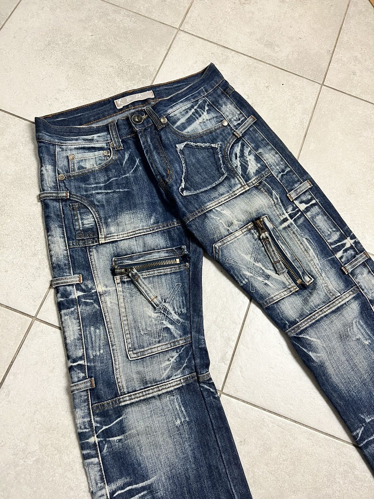 Japanese Brand Rare Vintage Parachute Cargo Denim Pants 30 Hype Streetwear Size US 30 / EU 46 - 2 Thumbnail