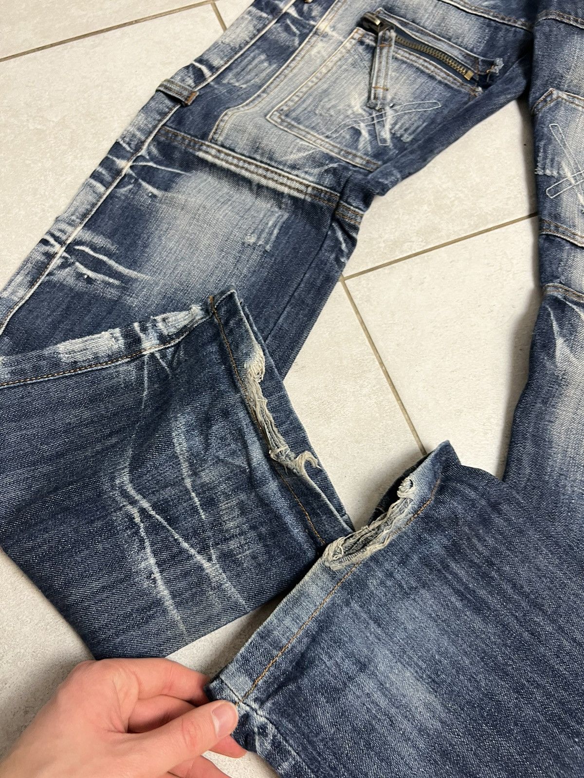 Japanese Brand Rare Vintage Parachute Cargo Denim Pants 30 Hype Streetwear Size US 30 / EU 46 - 7 Thumbnail
