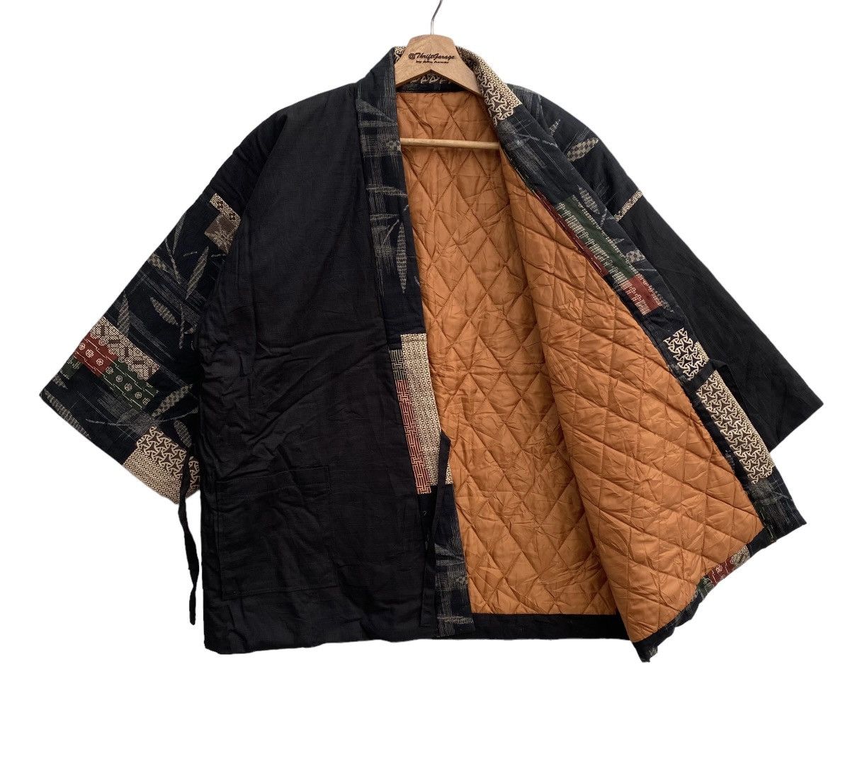 Japanese Brand Rare OG Haori Hanten Overprint Padded Patchwork Japan Kimono Size US L / EU 52-54 / 3 - 8 Thumbnail