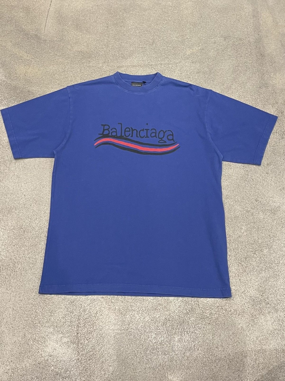 Balenciaga Hand Drawn Political Campaign Logo T-shirt Short Sleeve 