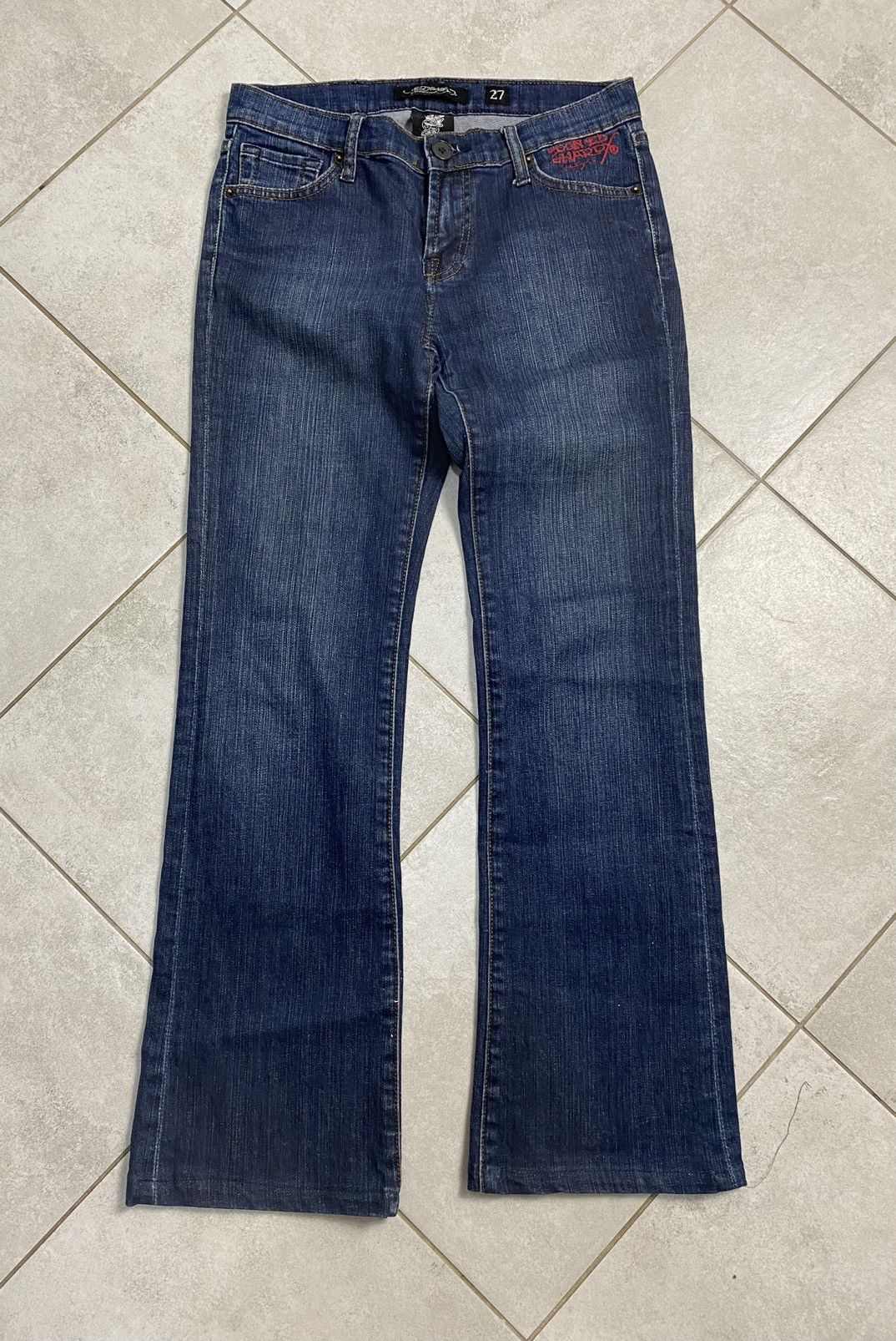 Ed Hardy Ed Hardy By Christian Audigier Drip Y2K Tiger Denim Pants Size US 27 - 3 Thumbnail