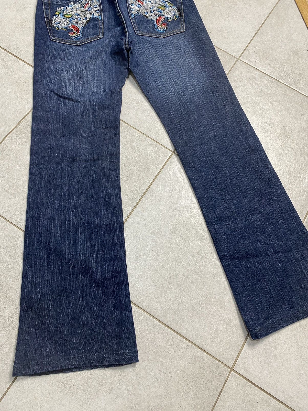 Ed Hardy Ed Hardy By Christian Audigier Drip Y2K Tiger Denim Pants Size US 27 - 5 Thumbnail