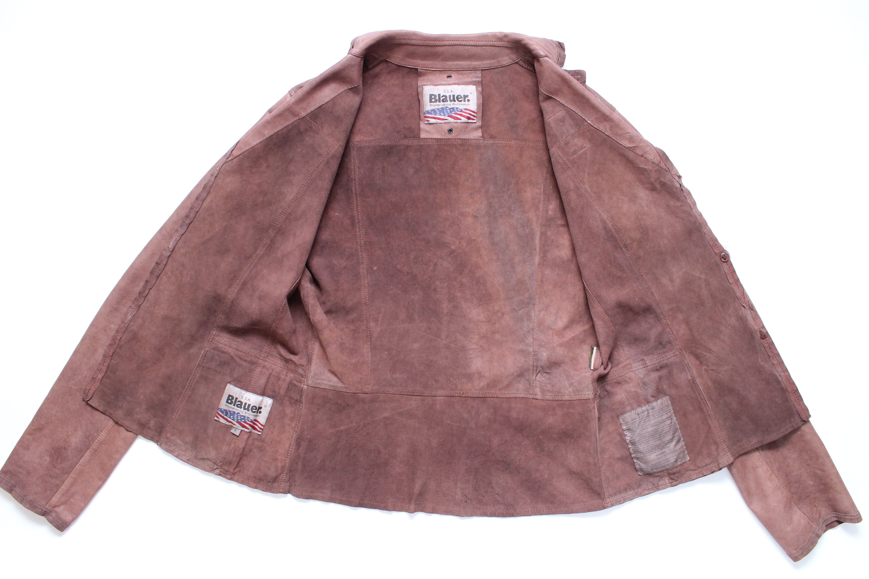 Leather Blauer USA Leather Jacket Size L Vintage Hype Streetwear Size L / US 10 / IT 46 - 15 Thumbnail
