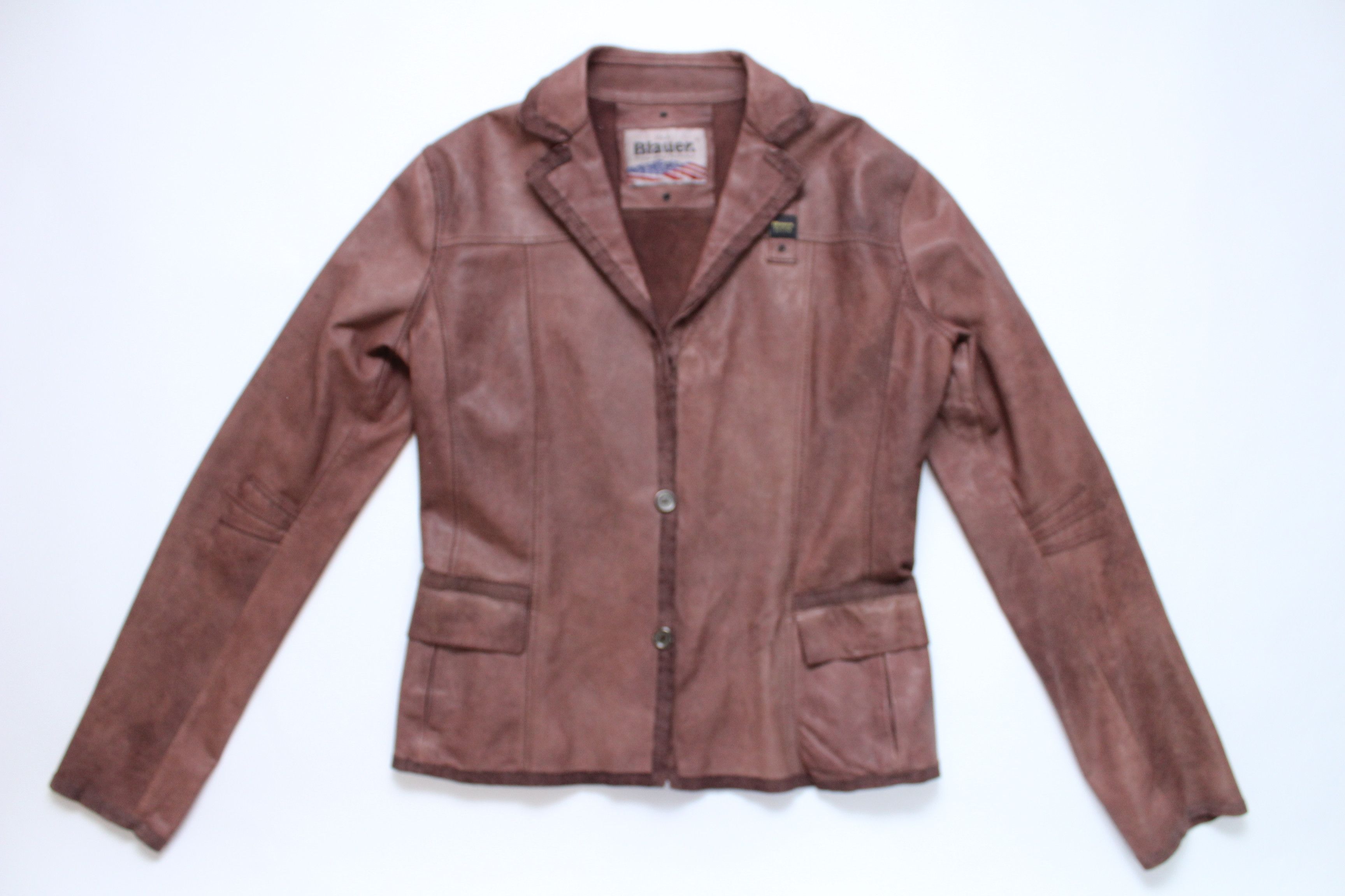 Leather Blauer USA Leather Jacket Size L Vintage Hype Streetwear Size L / US 10 / IT 46 - 3 Thumbnail