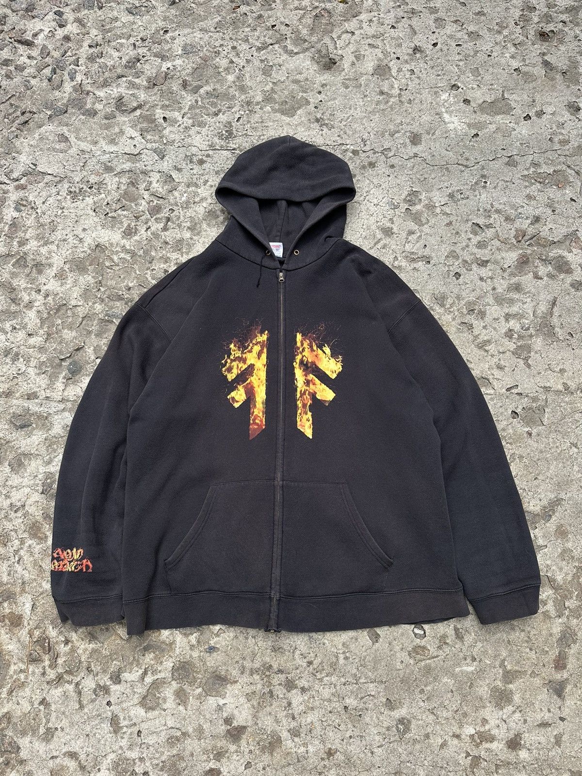 Band Tees × Vintage Vintage Amon Amarth Sun Faded Zip Up Hoodie Size US XXL / EU 58 / 5 - 3 Thumbnail