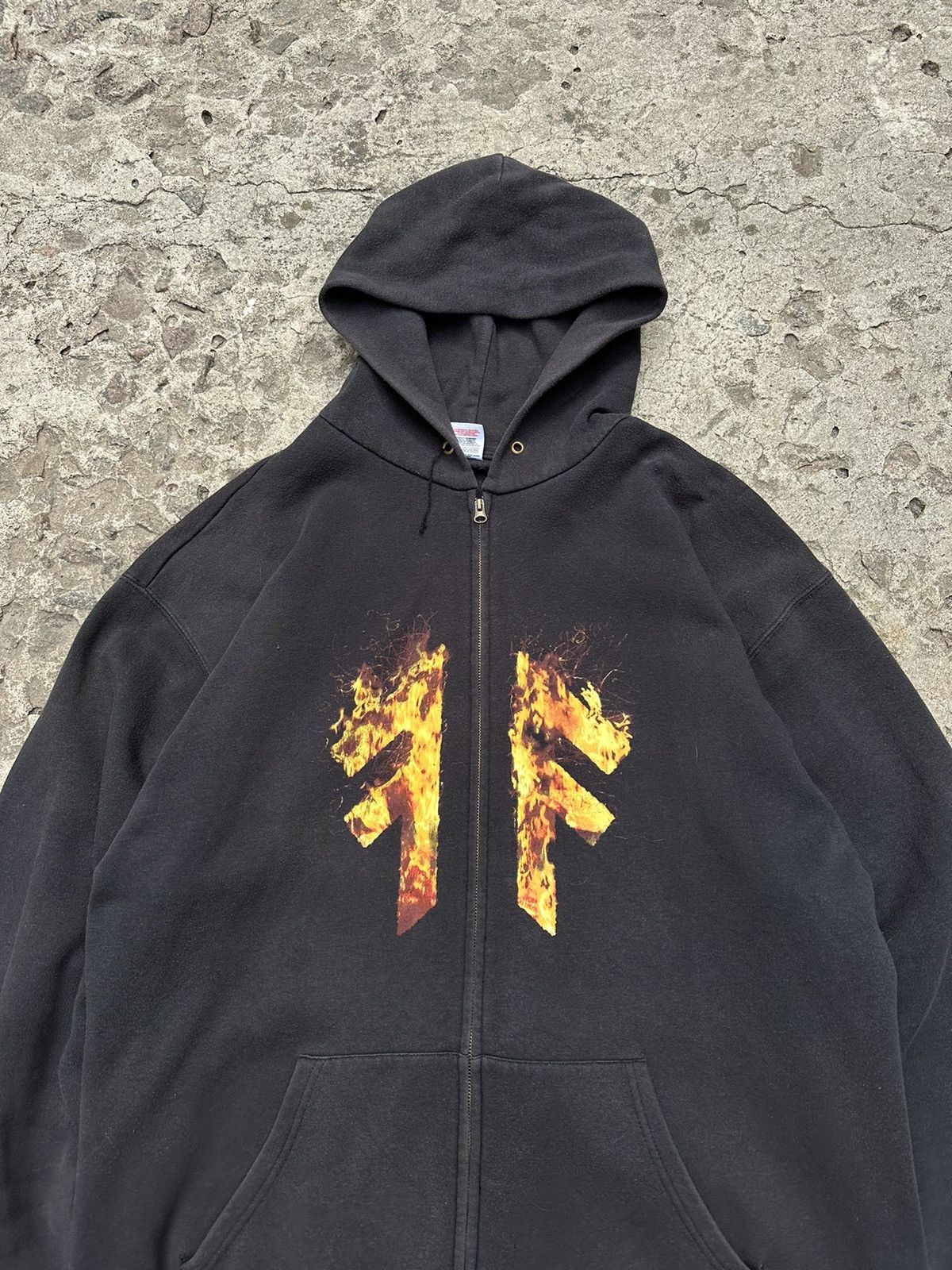 Band Tees × Vintage Vintage Amon Amarth Sun Faded Zip Up Hoodie Size US XXL / EU 58 / 5 - 4 Thumbnail