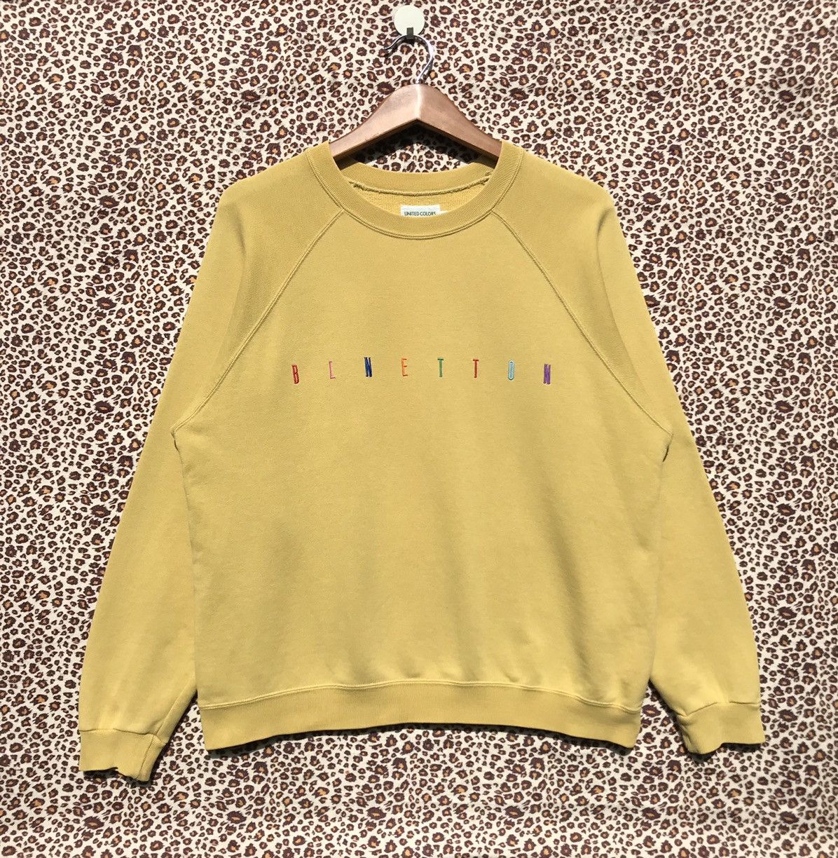 Benetton Vintage 90s Benetton Sweatshirt Embroidery Spellout. Size US S / EU 44-46 / 1 - 1 Thumbnail