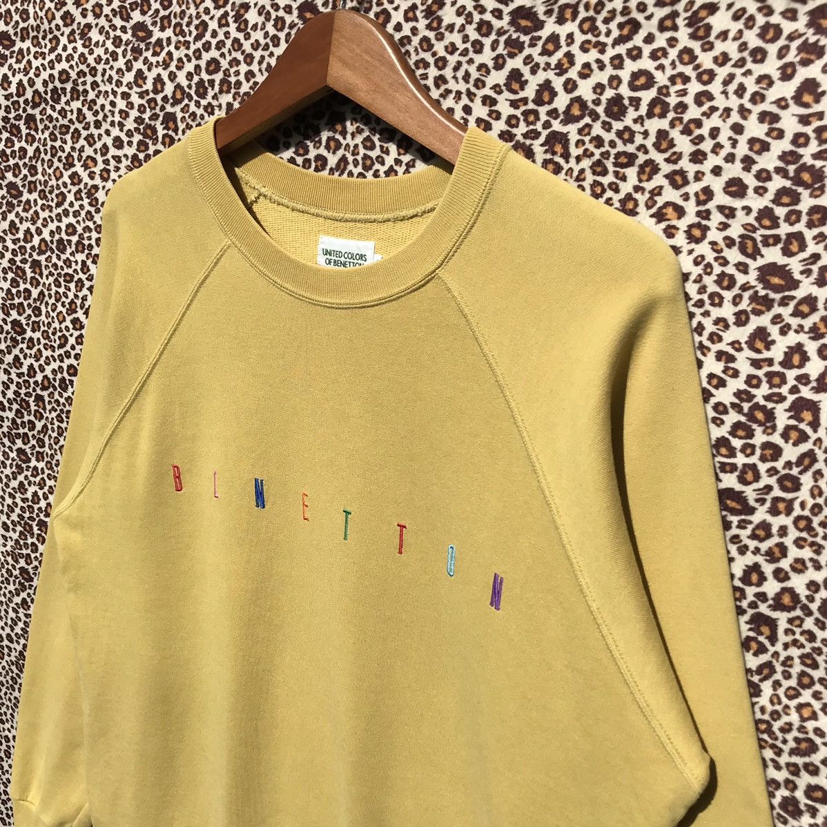 Benetton Vintage 90s Benetton Sweatshirt Embroidery Spellout. Size US S / EU 44-46 / 1 - 4 Thumbnail