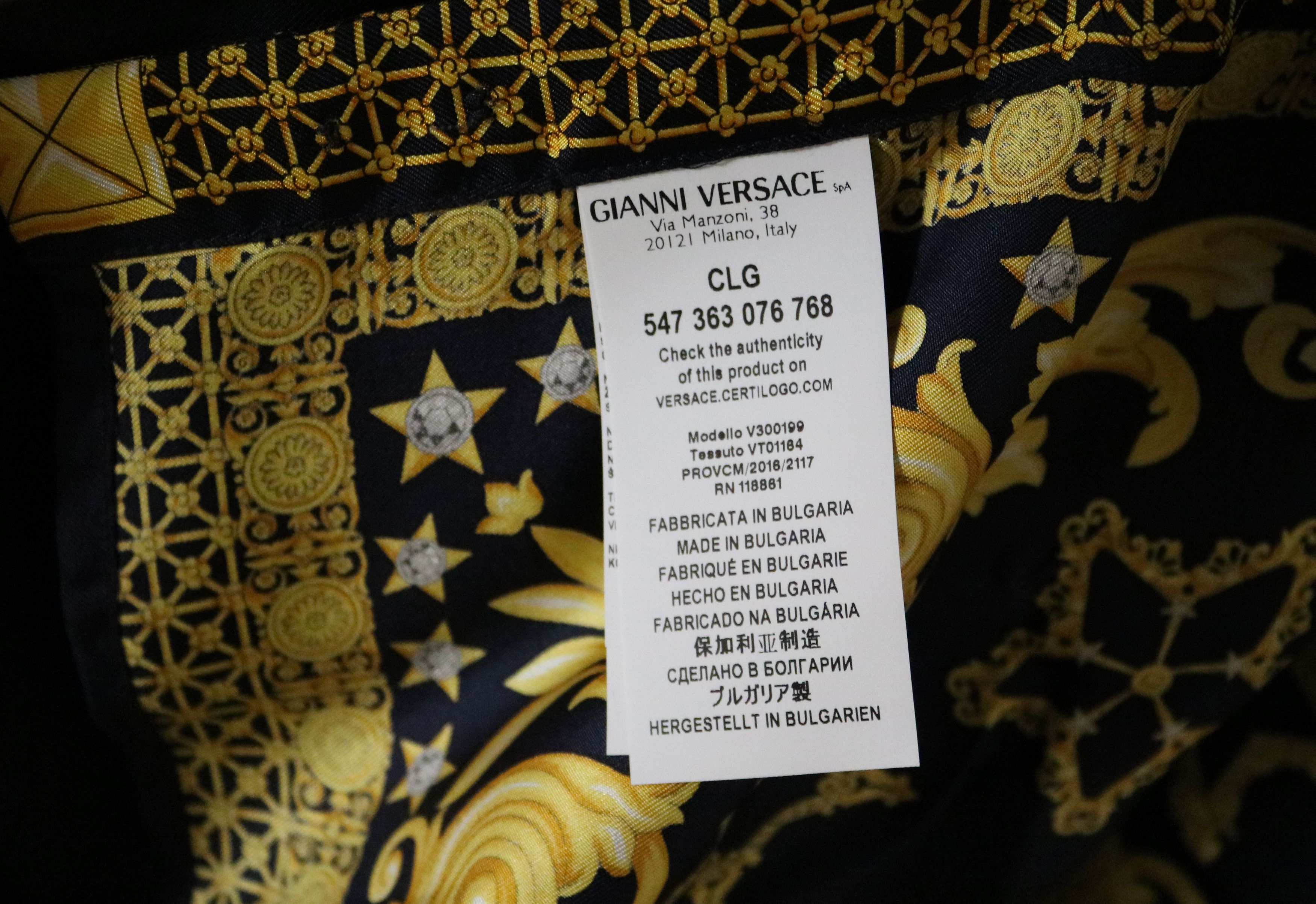 Versace Versace Collection Trend Silk Star Baroque Print Shirt Size US S / EU 44-46 / 1 - 6 Thumbnail