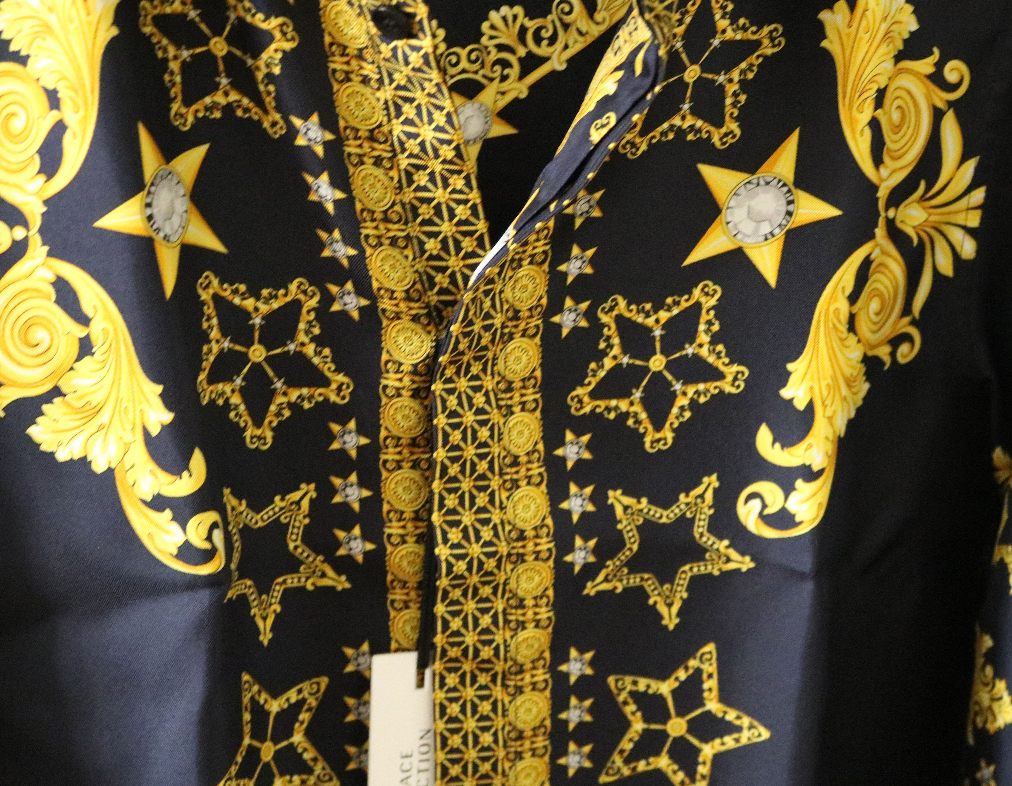 Versace Versace Collection Trend Silk Star Baroque Print Shirt Size US S / EU 44-46 / 1 - 3 Thumbnail