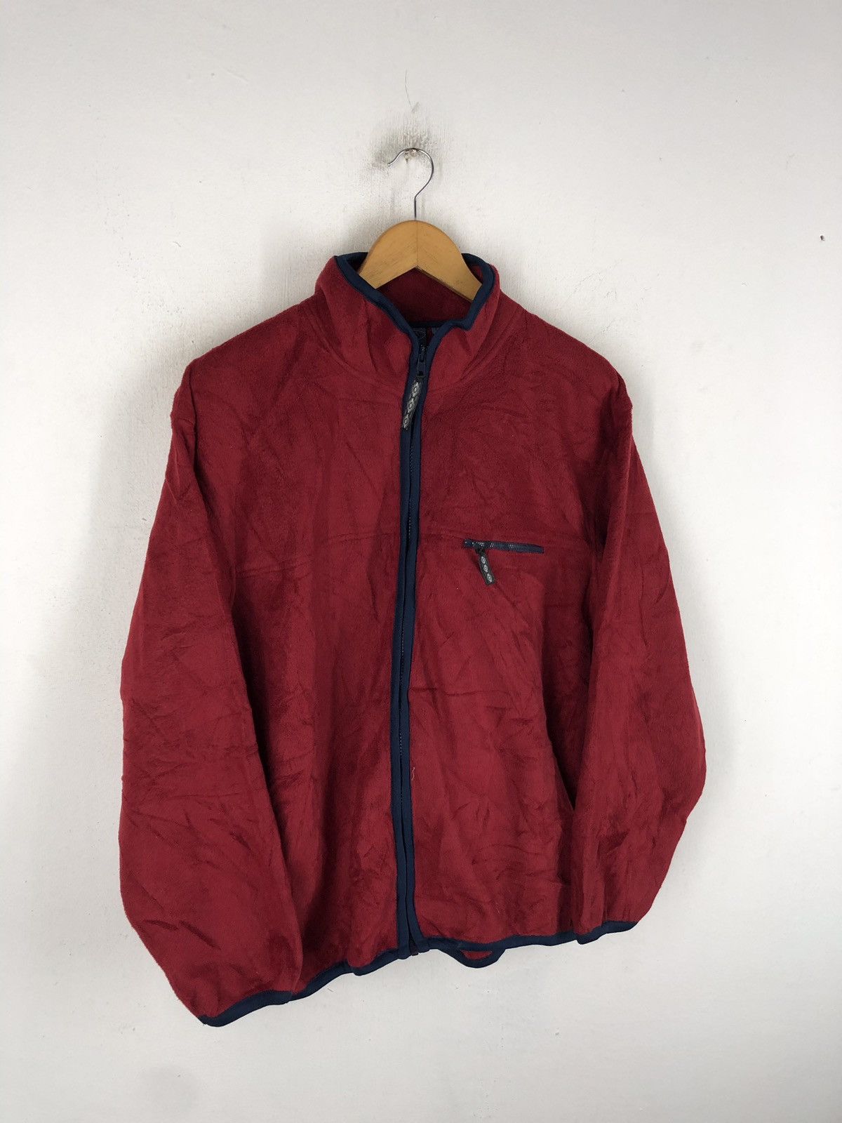 Japanese Brand Acestress fleece maroon zip up jacket dope nice design Size US L / EU 52-54 / 3 - 3 Thumbnail