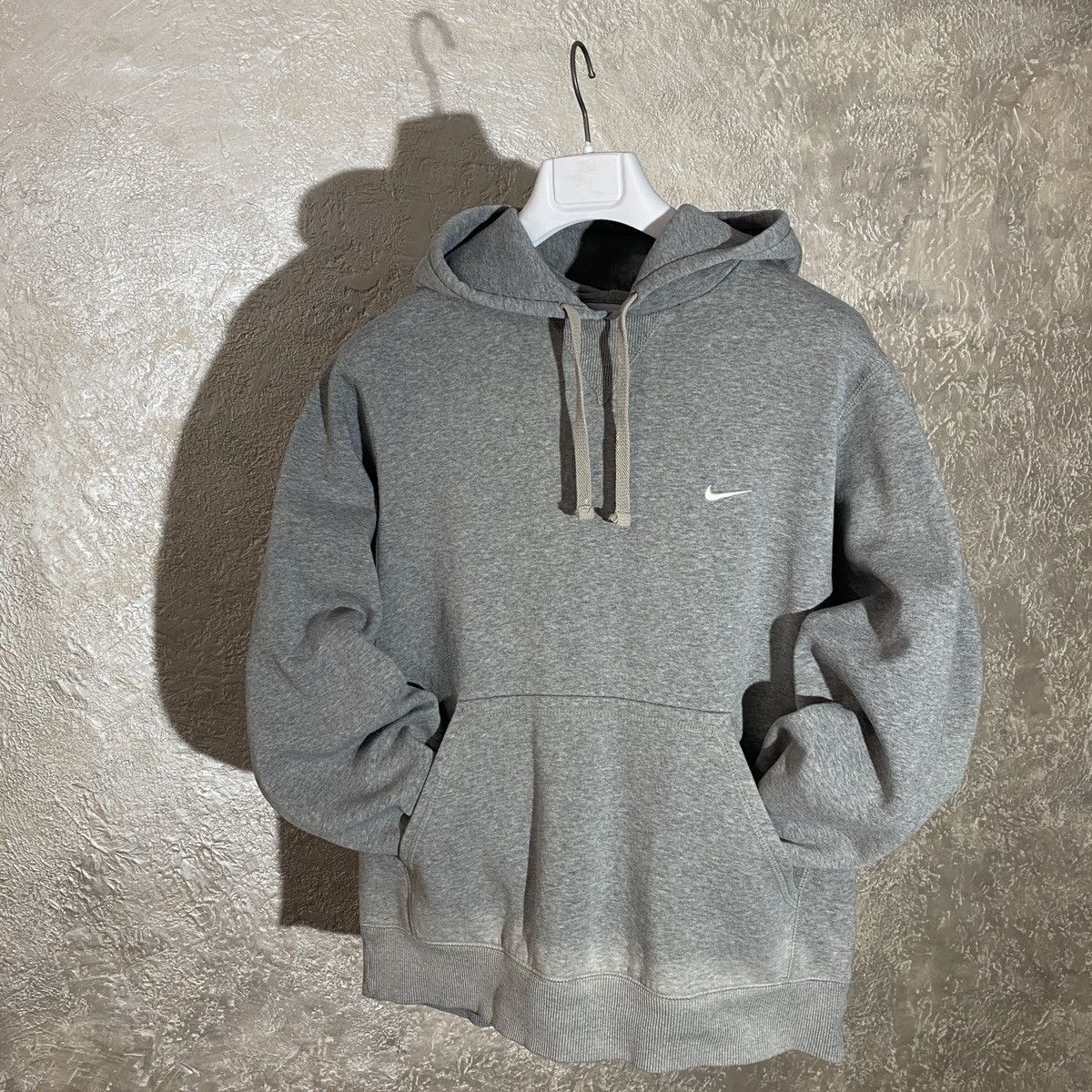 Pre-owned Nike X Vintage Y2k 2000s Nike Vintage Faded Basic Blank Hoodie Baggy Jacket In Grey