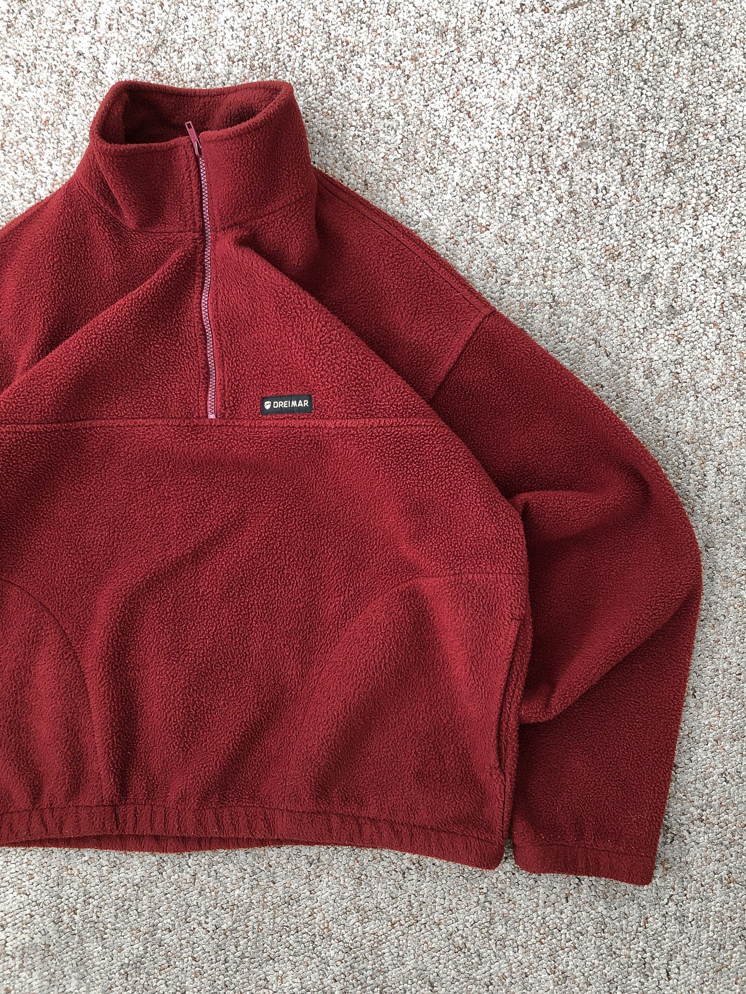 Vintage Vintage 90s Boxy Faded Red Half Zip Fleece Sweatshirt Size US L / EU 52-54 / 3 - 1 Thumbnail