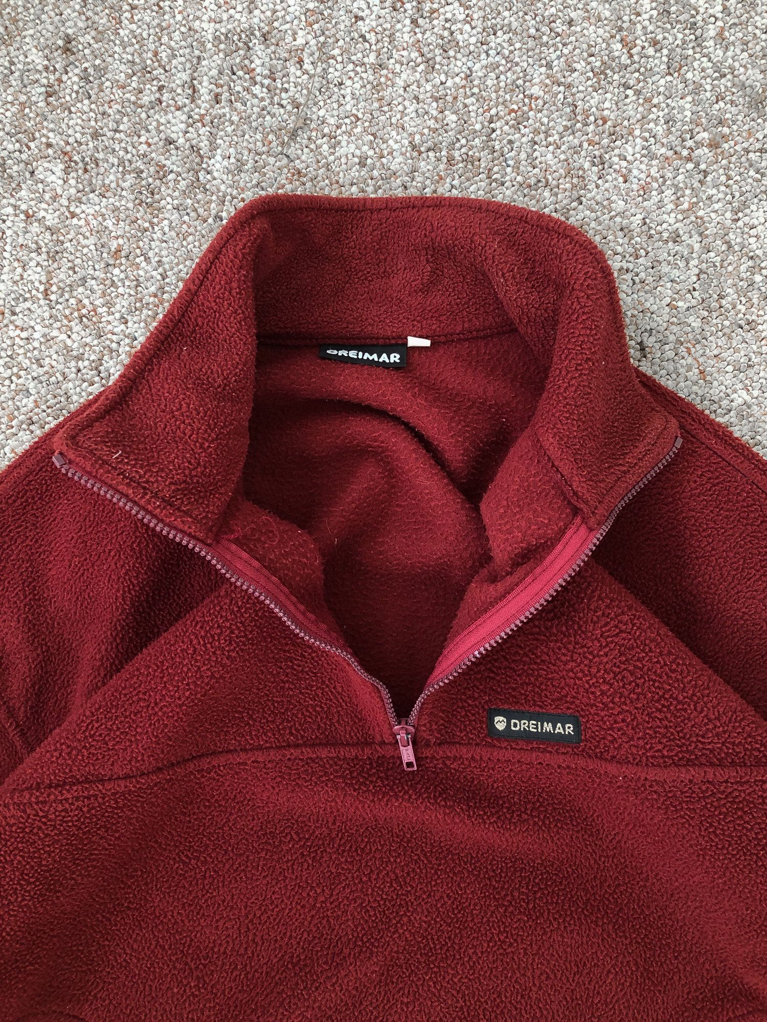 Vintage Vintage 90s Boxy Faded Red Half Zip Fleece Sweatshirt Size US L / EU 52-54 / 3 - 4 Thumbnail