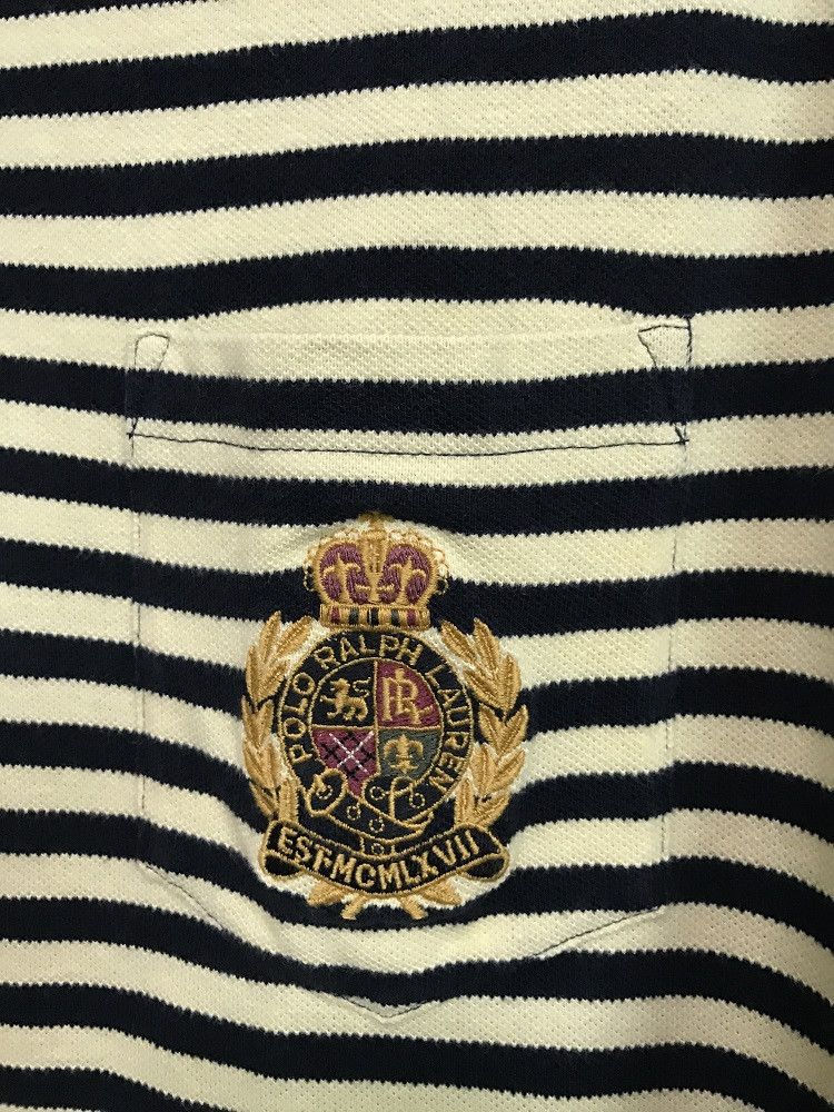 Polo Ralph Lauren Vintage Polo by RL Crown Crest Striped Polo Shirt Size US L / EU 52-54 / 3 - 6 Thumbnail