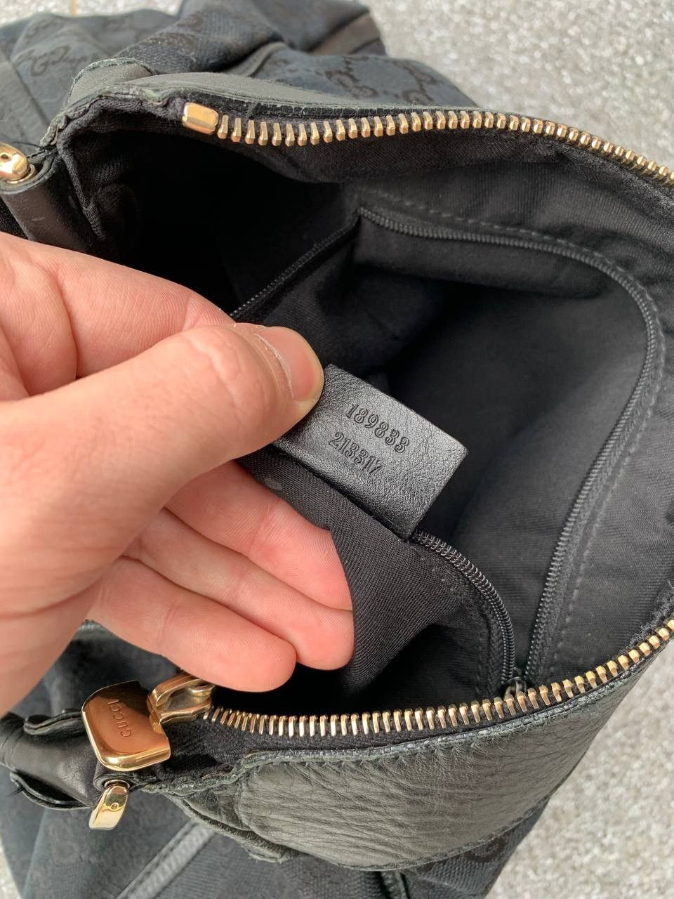 Designer × Gucci Authentic Gucci Bleck Canvas Monogram Bag - Handbag Size ONE SIZE - 8 Thumbnail