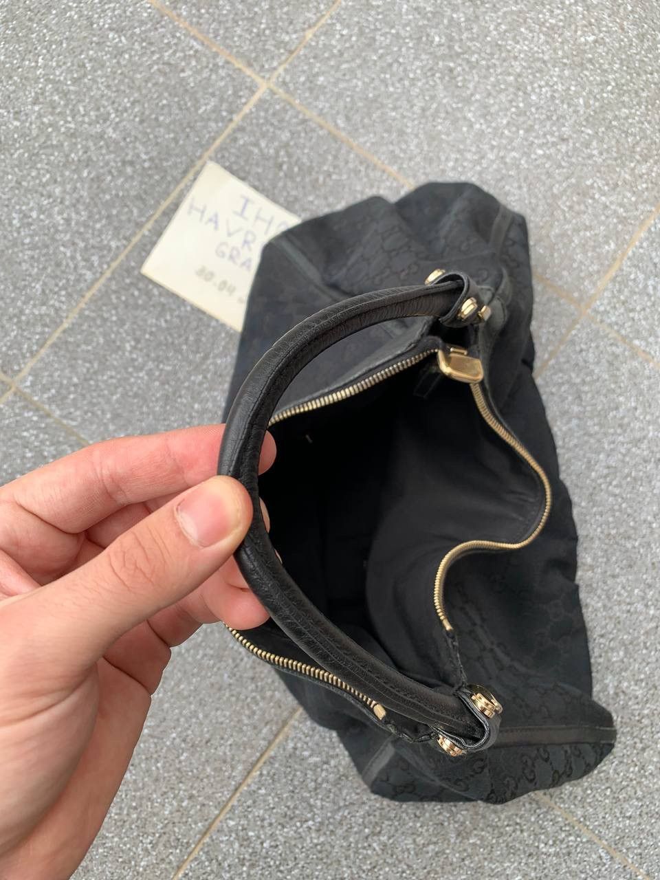 Designer × Gucci Authentic Gucci Bleck Canvas Monogram Bag - Handbag Size ONE SIZE - 5 Thumbnail