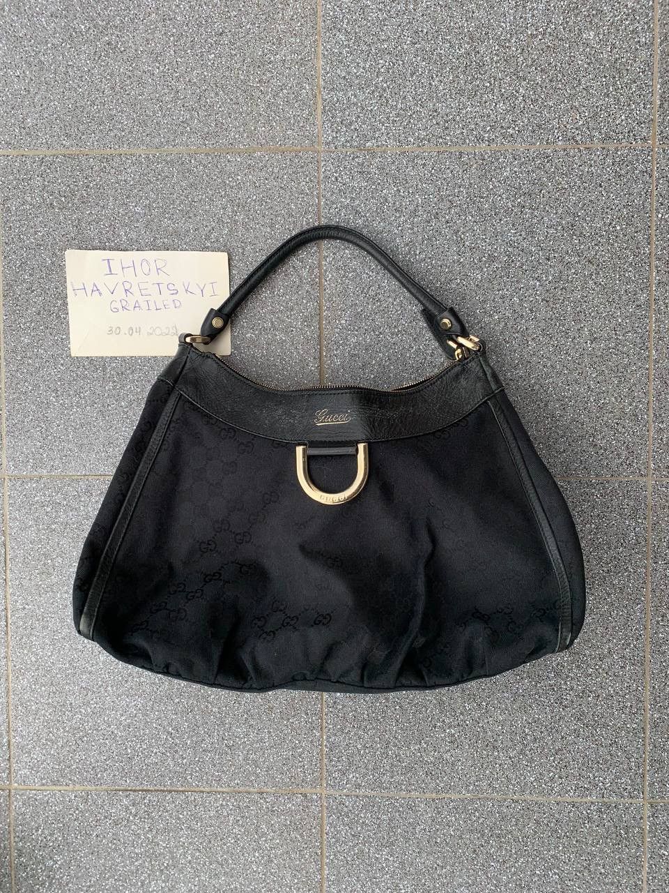 Designer × Gucci Authentic Gucci Bleck Canvas Monogram Bag - Handbag Size ONE SIZE - 1 Thumbnail