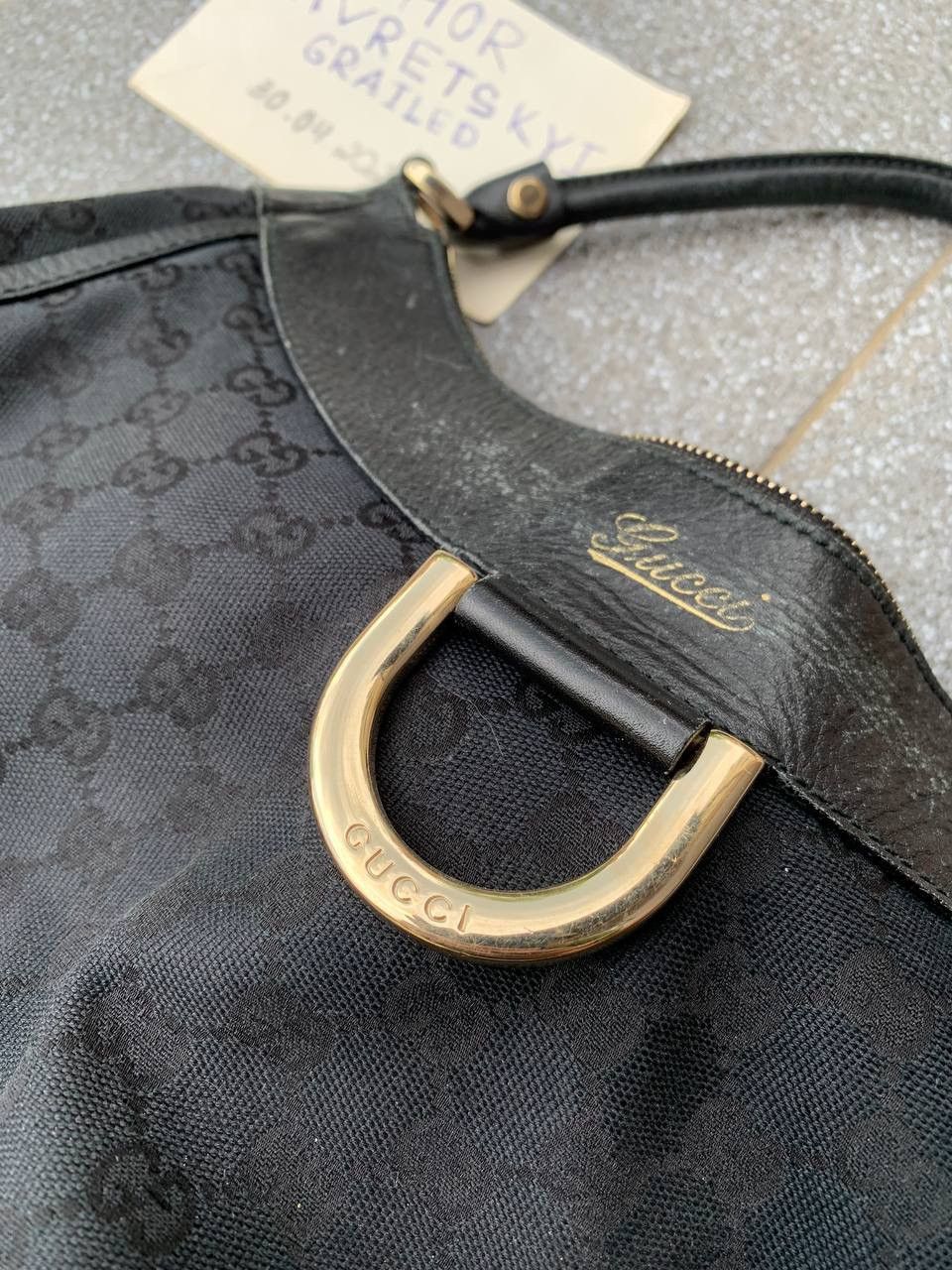 Designer × Gucci Authentic Gucci Bleck Canvas Monogram Bag - Handbag Size ONE SIZE - 2 Thumbnail
