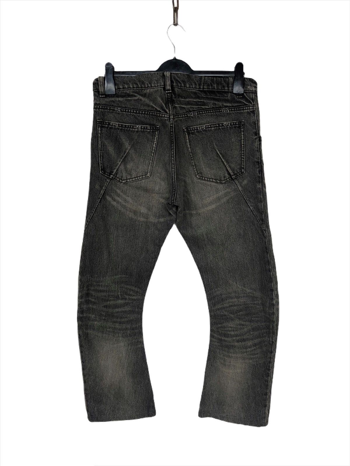 Kazuyuki Kumagai Attachment RARE🔥Faded Black Curved/J Shape Leg Durable Denim Size US 32 / EU 48 - 1 Thumbnail
