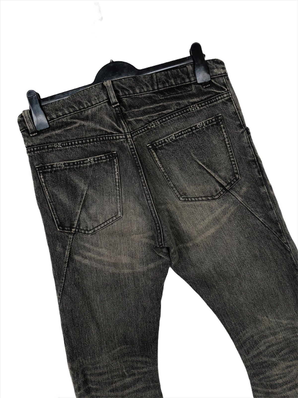 Kazuyuki Kumagai Attachment RARE🔥Faded Black Curved/J Shape Leg Durable Denim Size US 32 / EU 48 - 3 Thumbnail