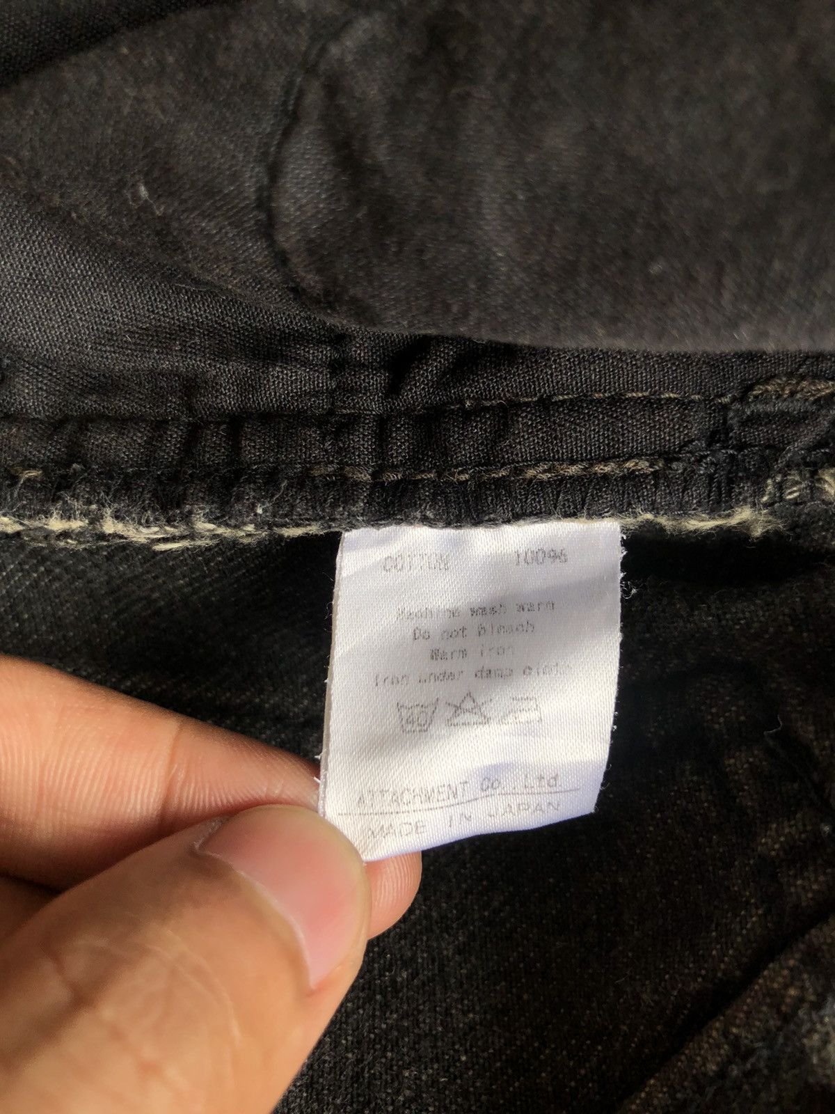 Kazuyuki Kumagai Attachment RARE🔥Faded Black Curved/J Shape Leg Durable Denim Size US 32 / EU 48 - 8 Thumbnail
