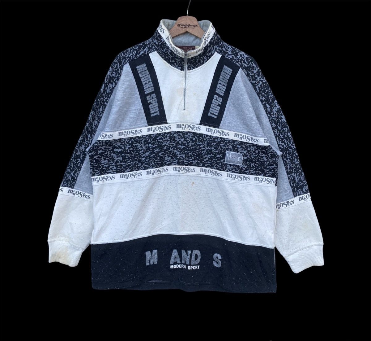 Rare Men’s Tazu Collection Half Zipper Overprint Jumper