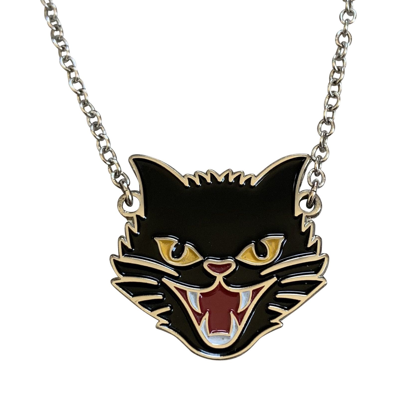 image of Hysteric Glamour Black Cat Necklace in Silver, Men's