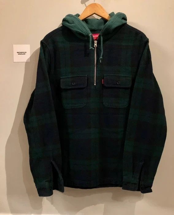 Supreme Supreme Hooded Plaid Half Zip Shirt FW16 | Grailed