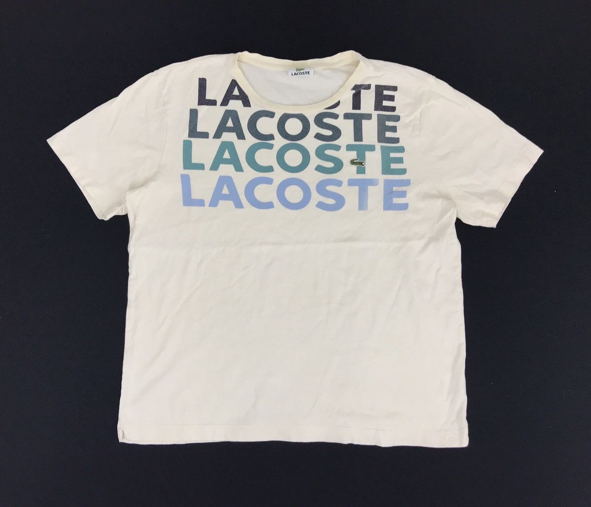 Vintage Lacoste Spell Out Logo Nice Design Tee T-shirt